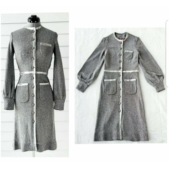 S.S.H. for MR MORT VINTAGE 1960's "FABULOUS SPARKLING" COCKTAIL SHIRT DRESS US-4 - Picture 1 of 12